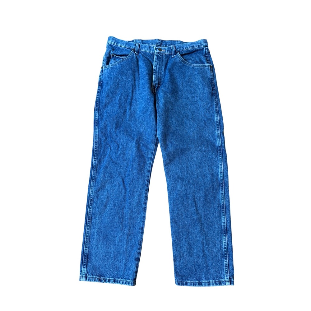 Wrangler Jeans Mens Blue Regular Fit Straight Leg Denim SIZE 36x29 - Picture 1 of 6